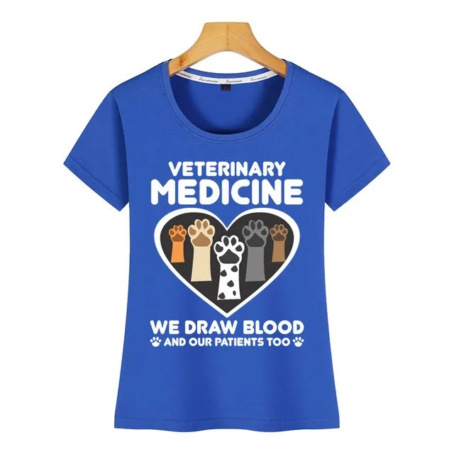 Tops T Shirt Women animal rescuer vet tech pet veterinary technician Kawaii Inscriptions Custom Female Tshirt