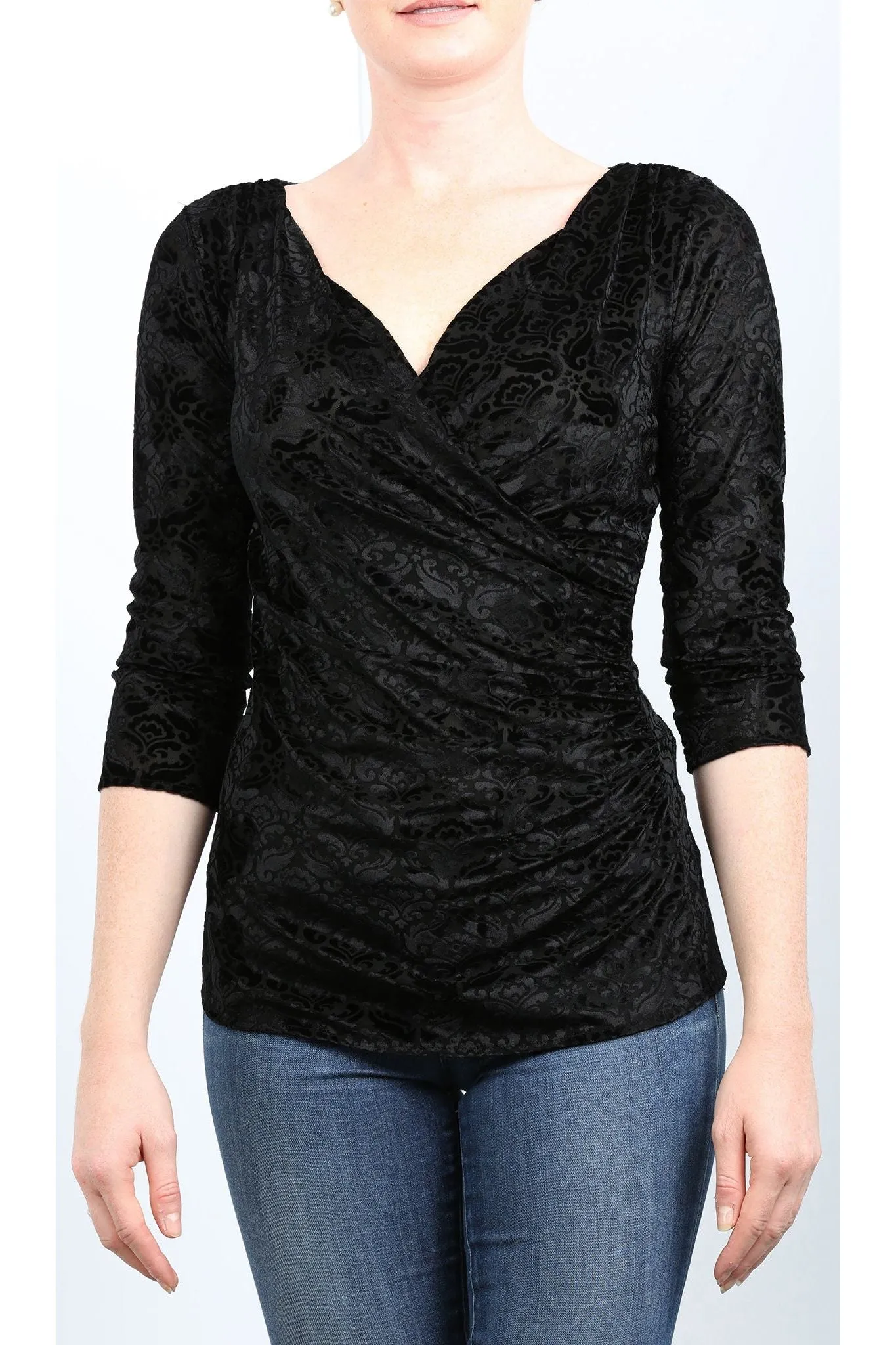 TOSCA Crossover Velvet Top Black