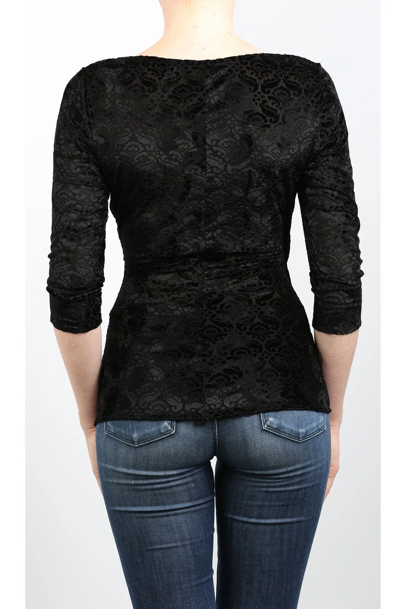 TOSCA Crossover Velvet Top Black