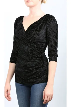 TOSCA Crossover Velvet Top Black