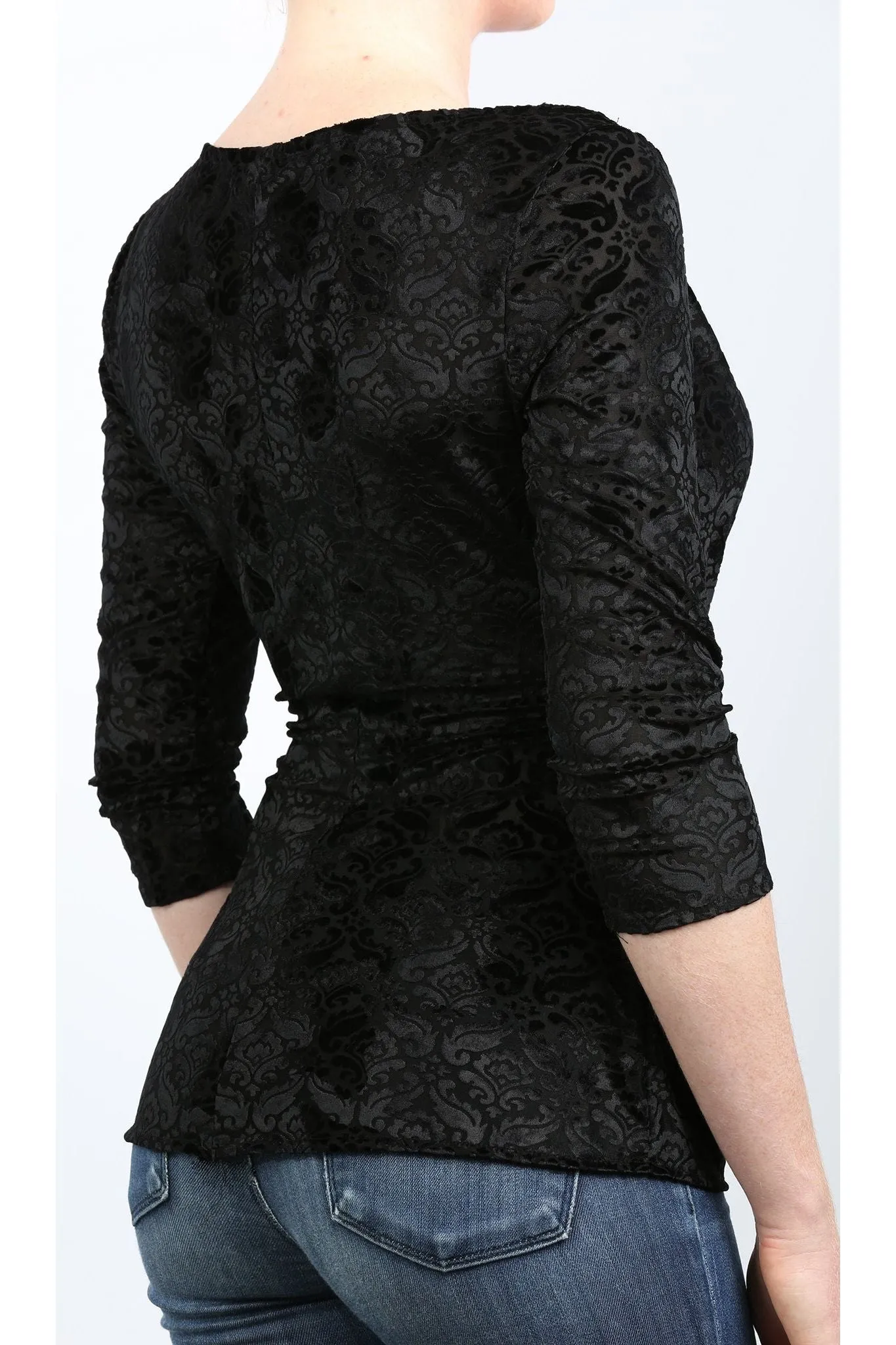 TOSCA Crossover Velvet Top Black