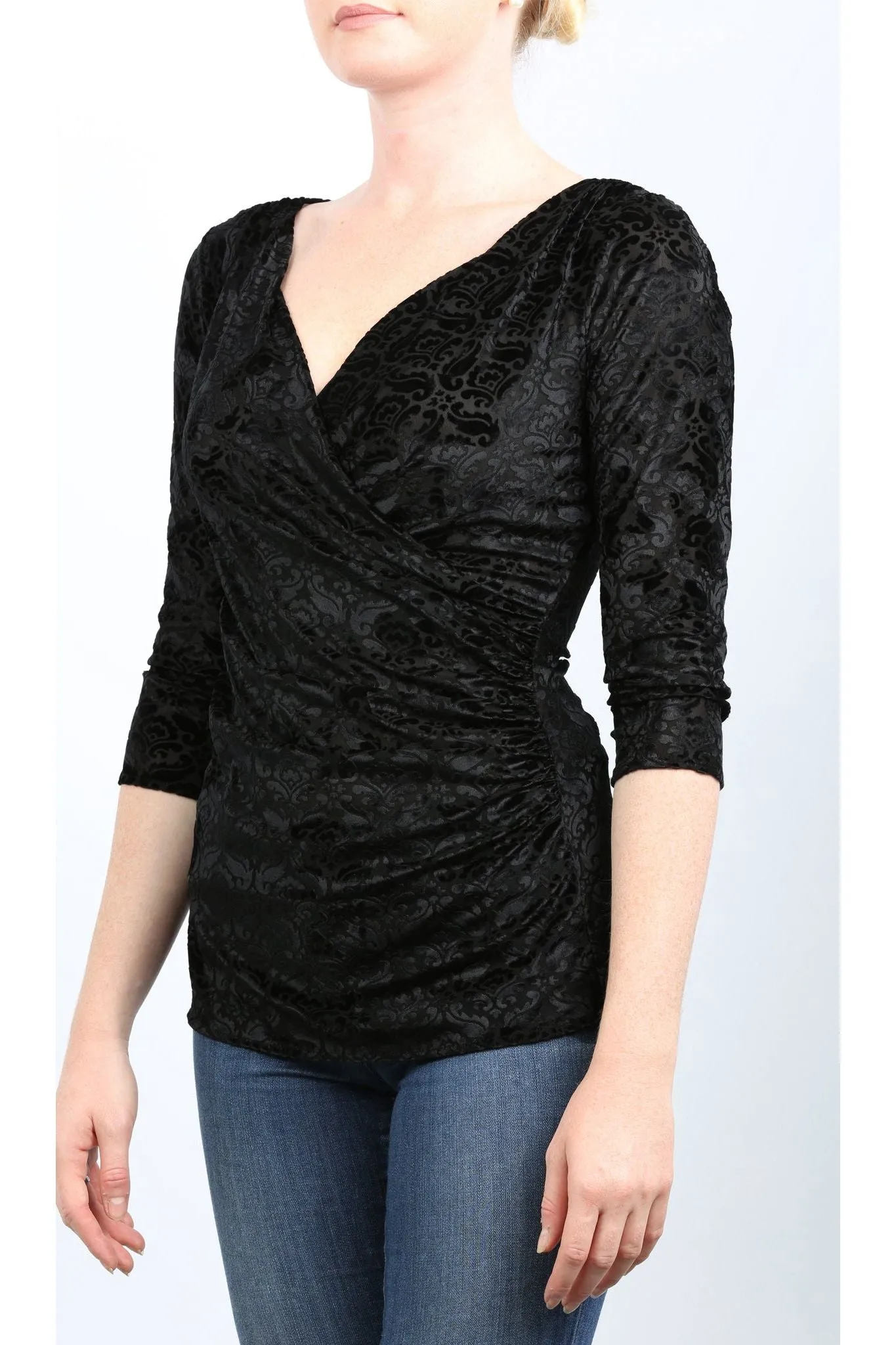 TOSCA Crossover Velvet Top Black