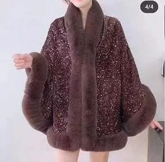 Winter party wear sequin stole