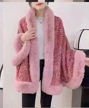 Winter party wear sequin stole