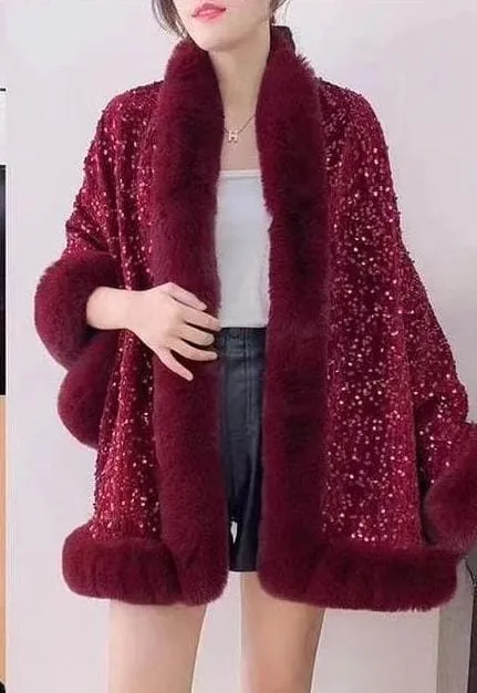 Winter party wear sequin stole