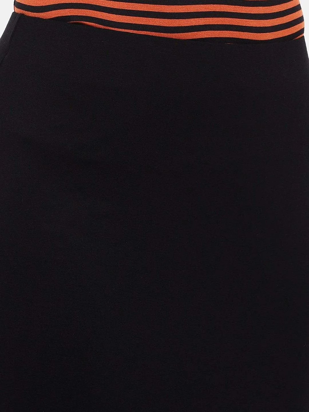 Womens Black Viscose Elastane Skirt