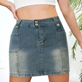 Y2k Denim Mini Skinny Sexy High Waisted Casual Female Party All-match Streetwear Summer Skirt